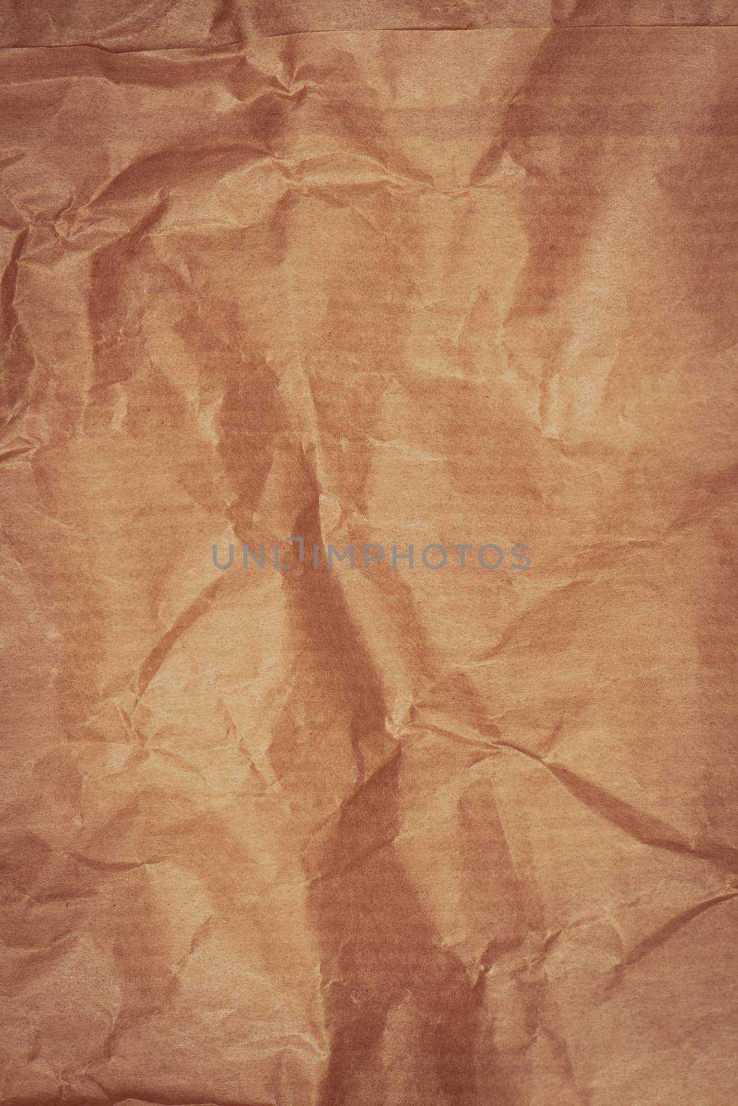 Closeup detail of old brown paper texture.