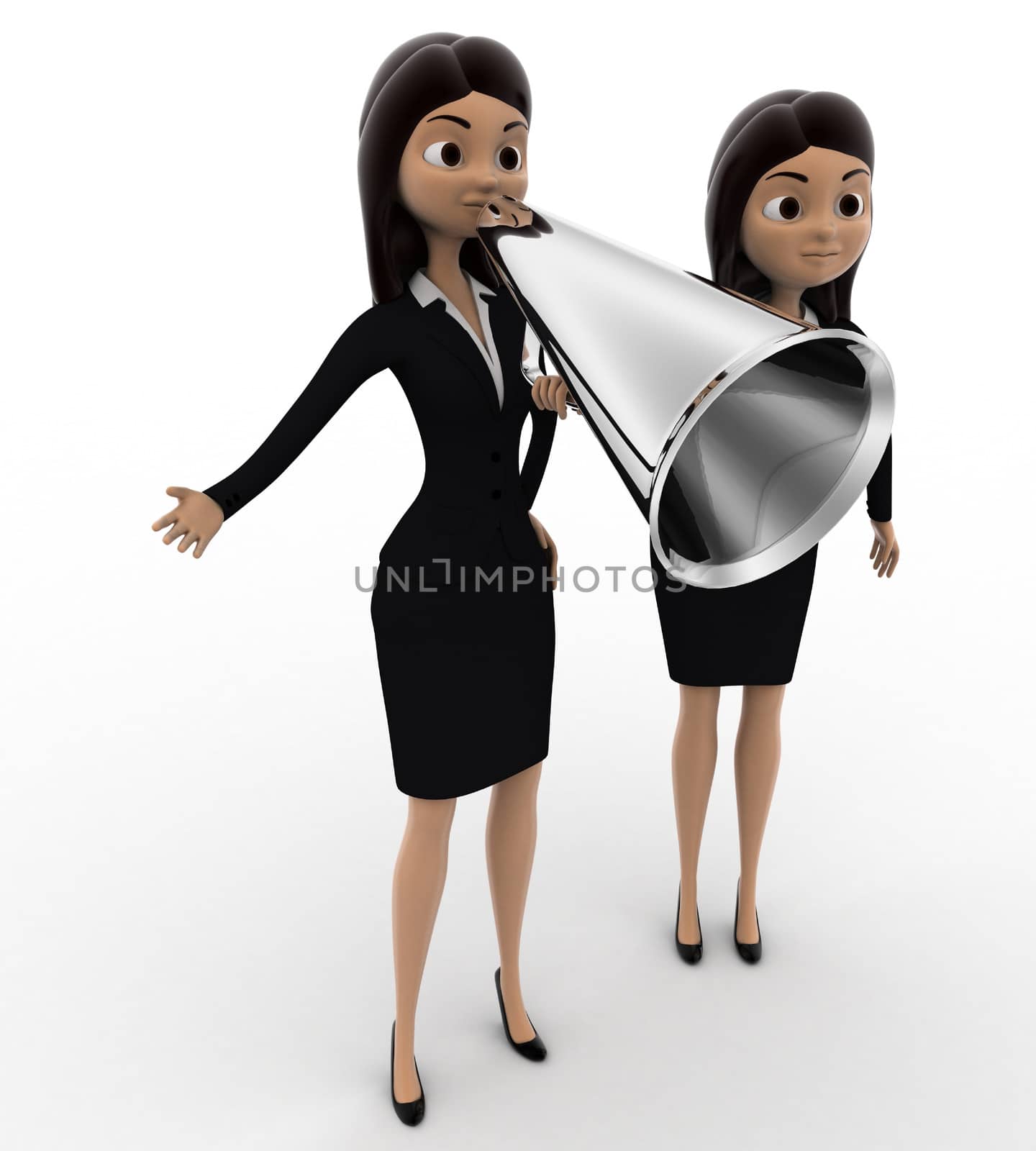 3d woman with speaker concept by touchmenithin@gmail.com