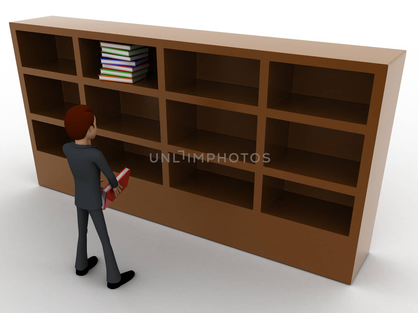 3d man taking book from book shelf concept by touchmenithin@gmail.com