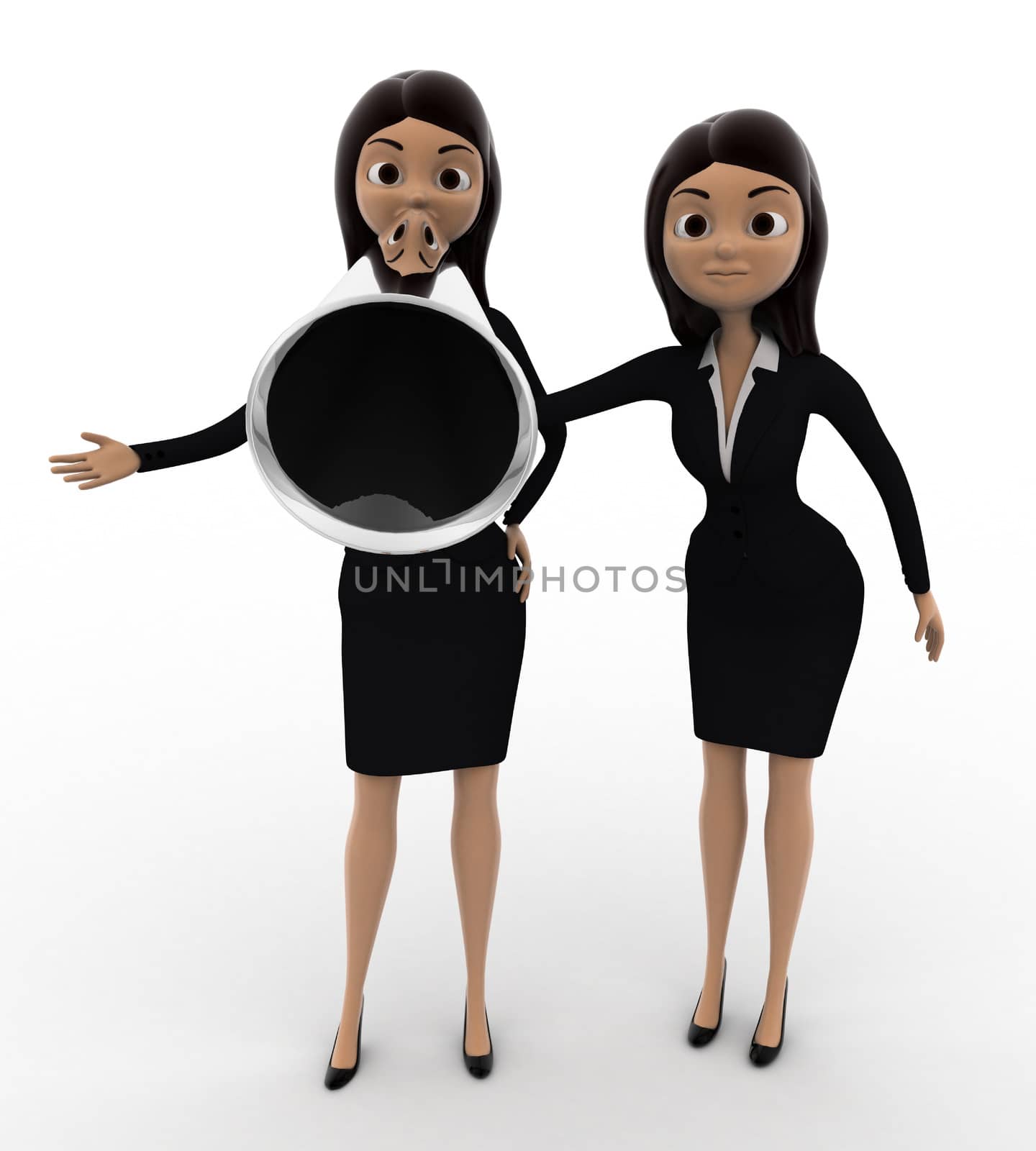 3d woman with speaker concept by touchmenithin@gmail.com