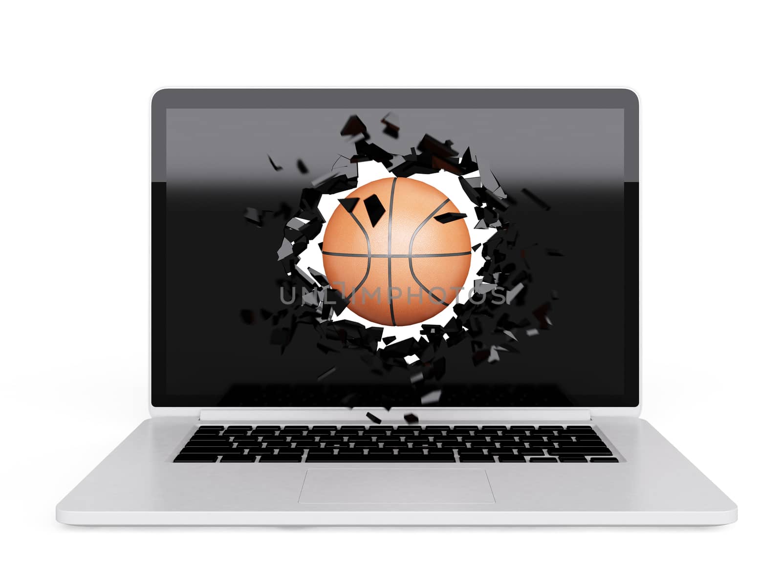basketball destroy laptop
