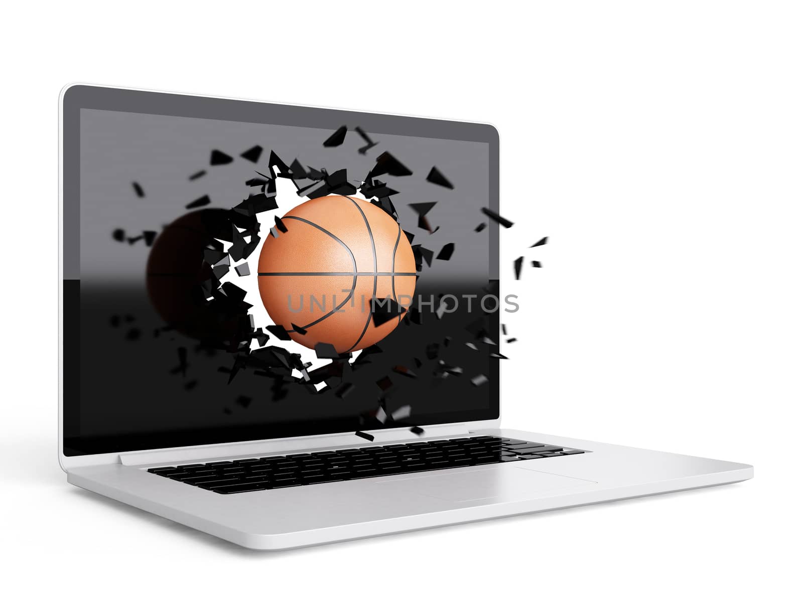 basketball destroy laptop