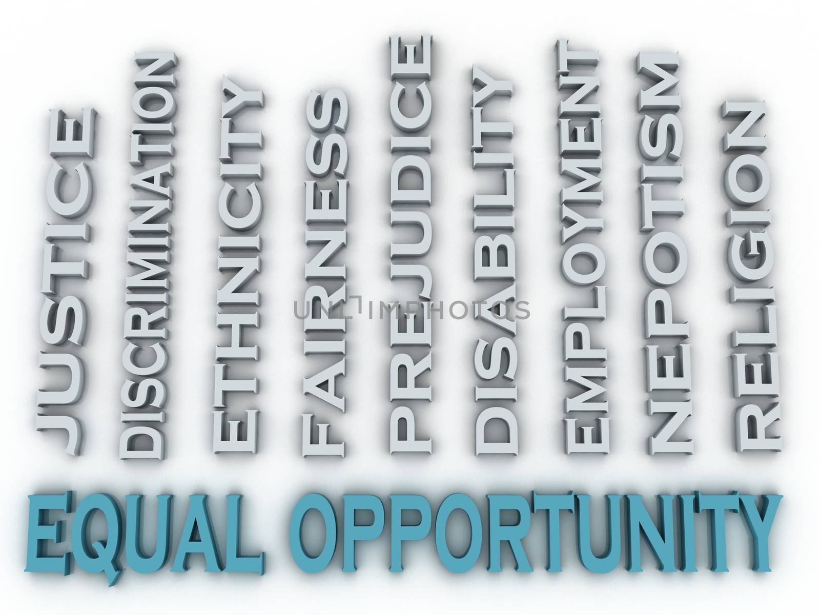 3d image Equal opportunity issues concept word cloud background by dacasdo