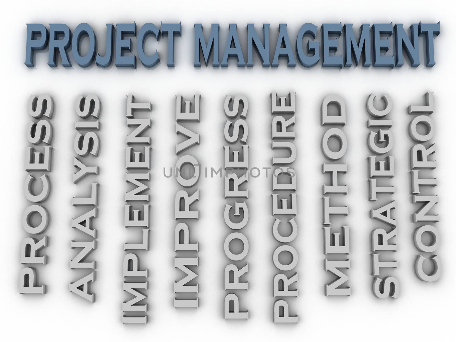 3d image Project management issues concept word cloud background by dacasdo