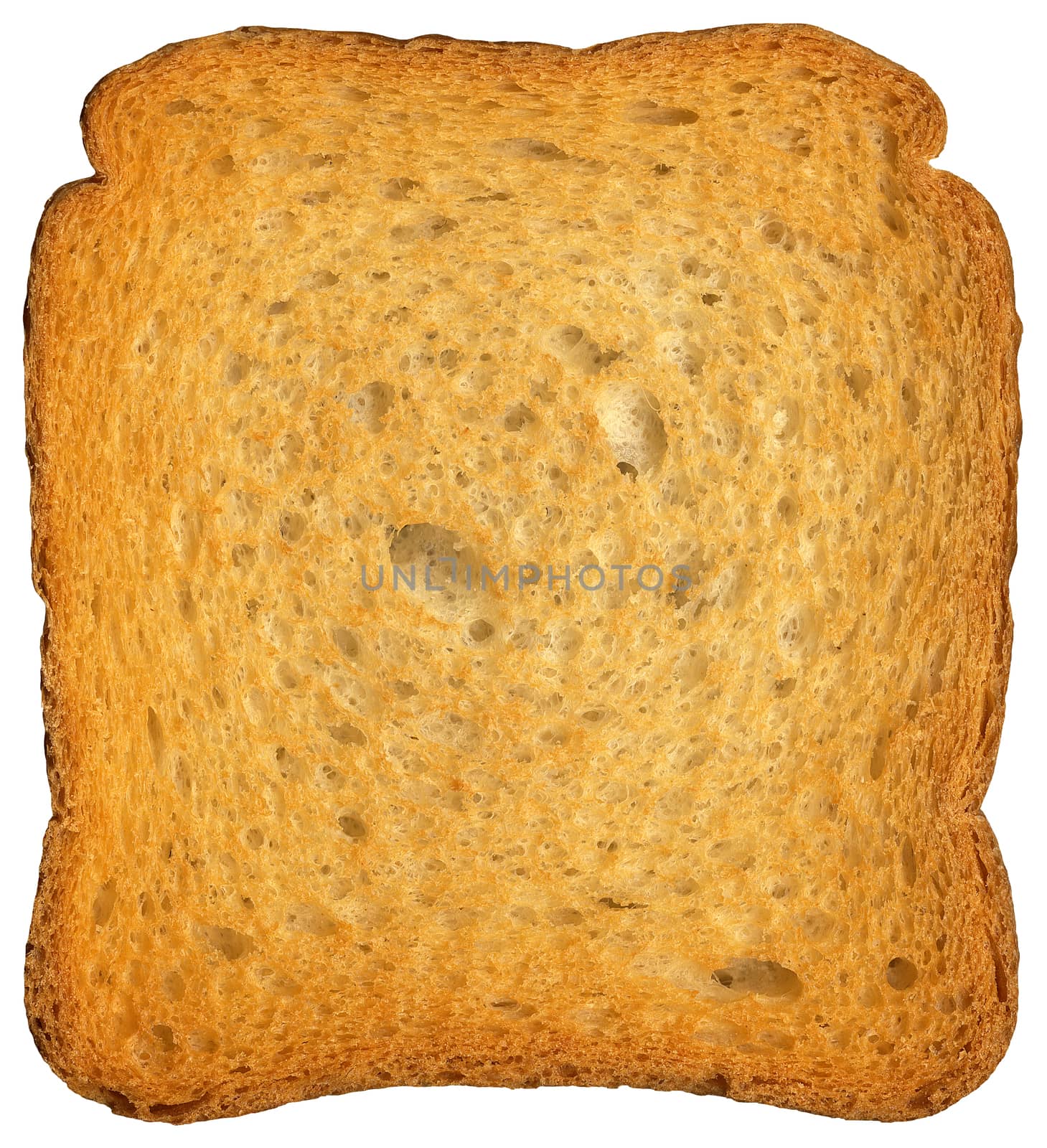 Close up of square rusk isolated on a white background