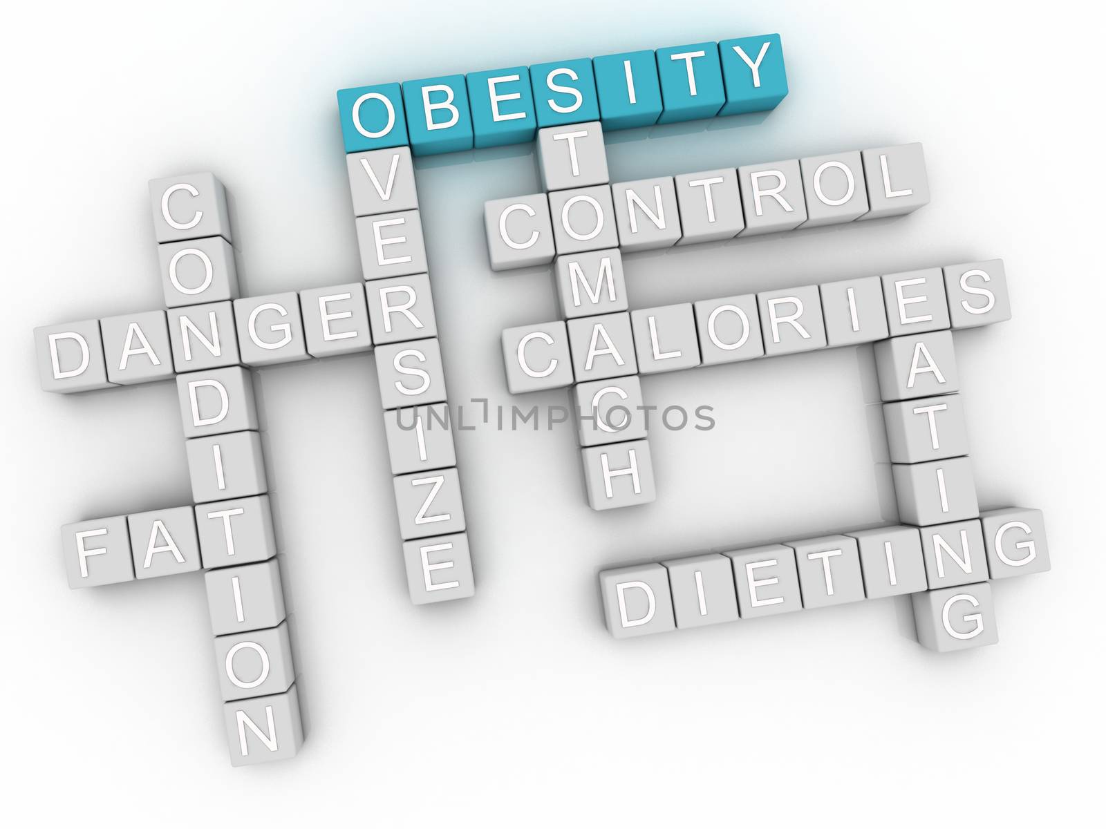 3d image Obesity issues concept word cloud background by dacasdo