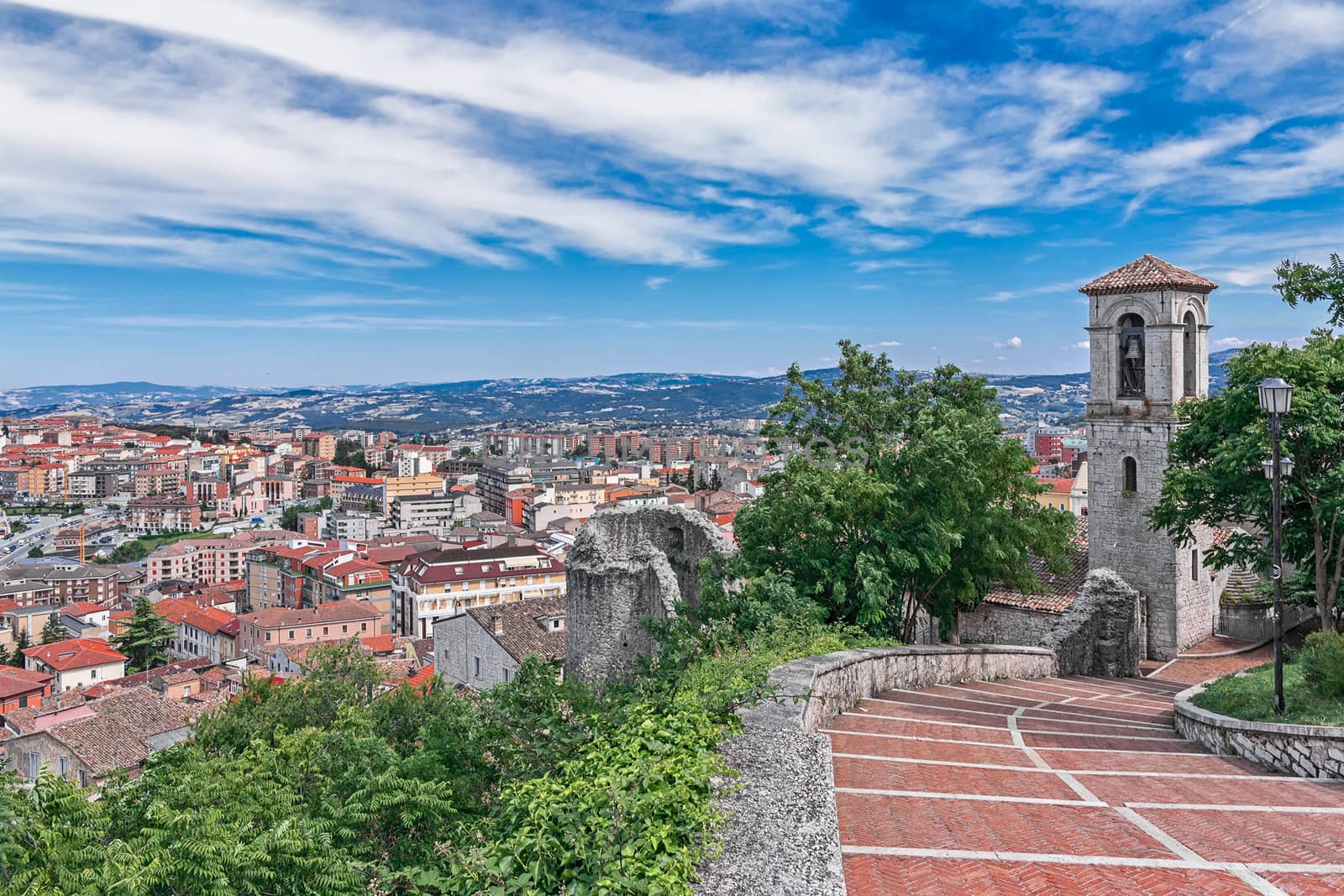 landscape with bell tower in Campobasso by EnzoArt