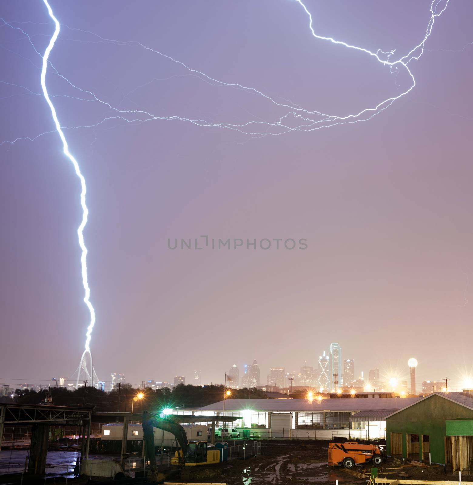 Thuderstorm Produces Lightning Bolt Strikes Calatrava Bridge Dal by ChrisBoswell