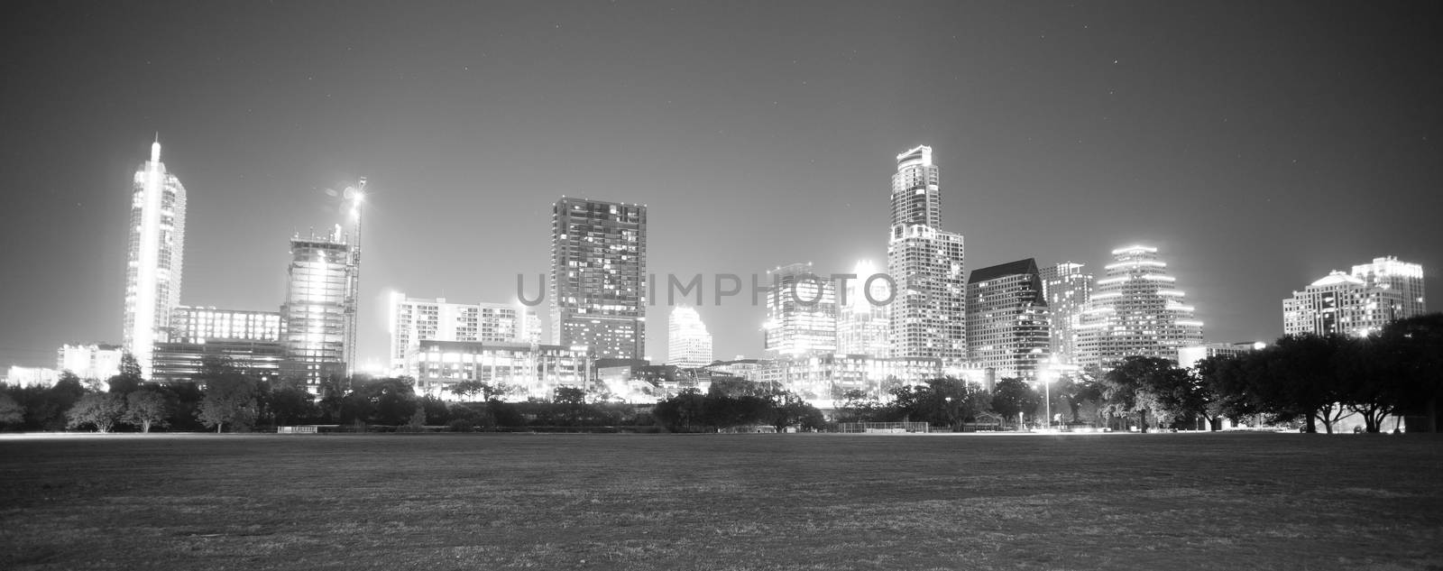 Monochrome Downtown Austin Texas Skyline View Zilker Metropolita by ChrisBoswell