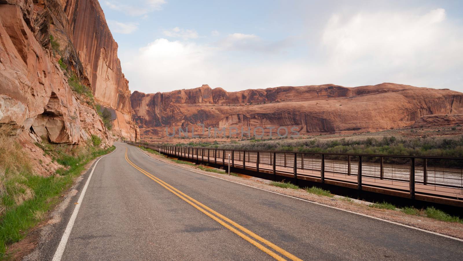 Open road early morning Utah United States