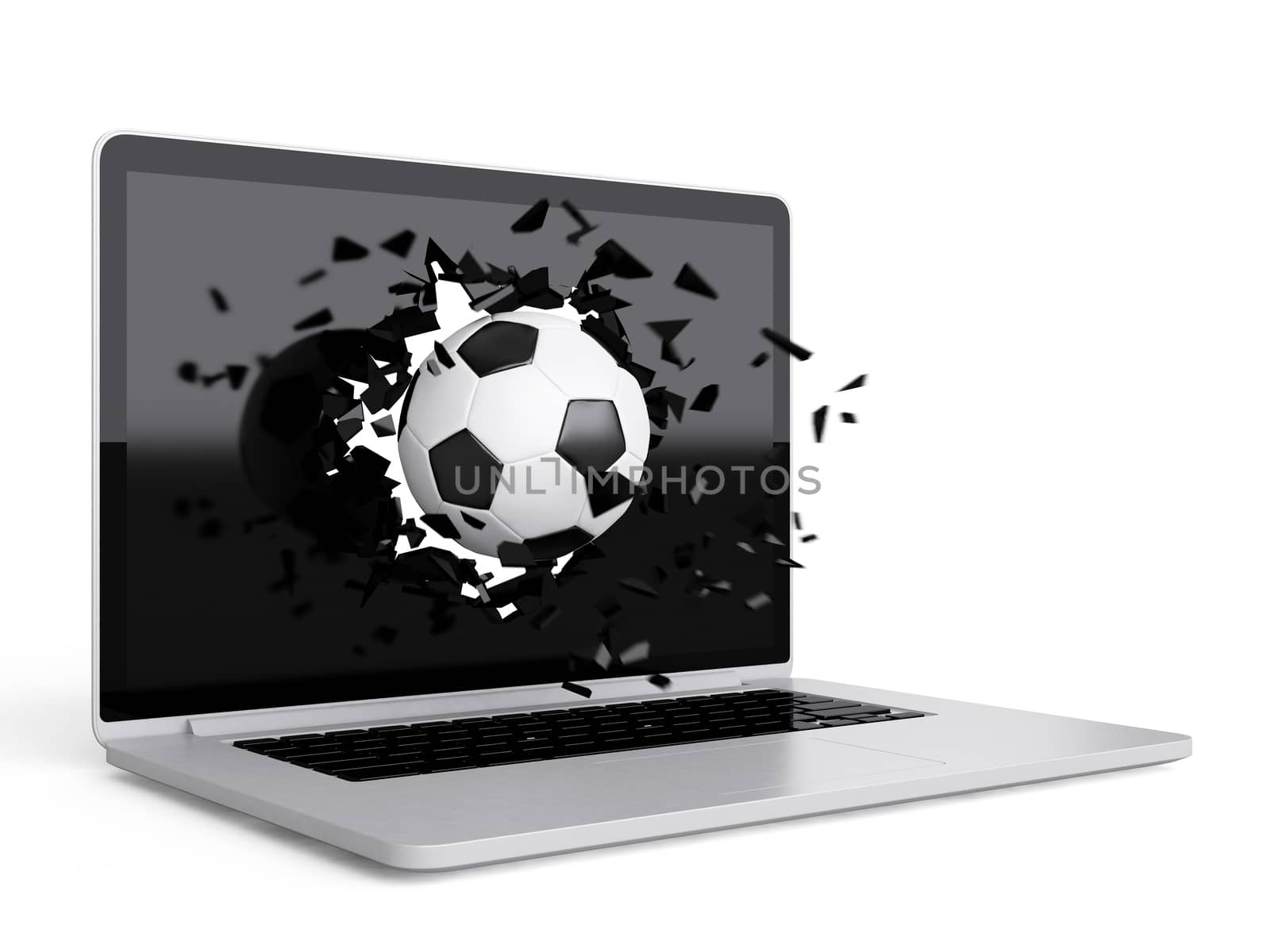 football destroy laptop