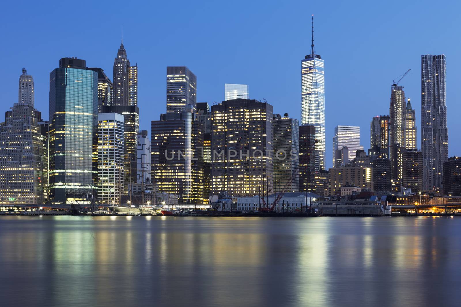 View of New York City Manhattan midtown at dusk  by vwalakte