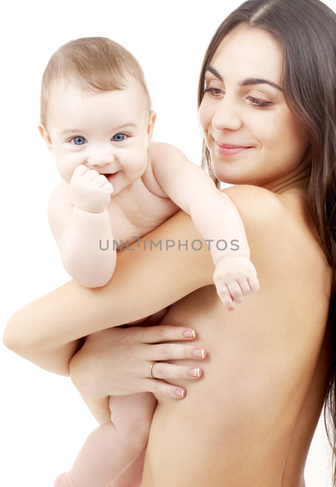 happy mother with baby by dolgachov