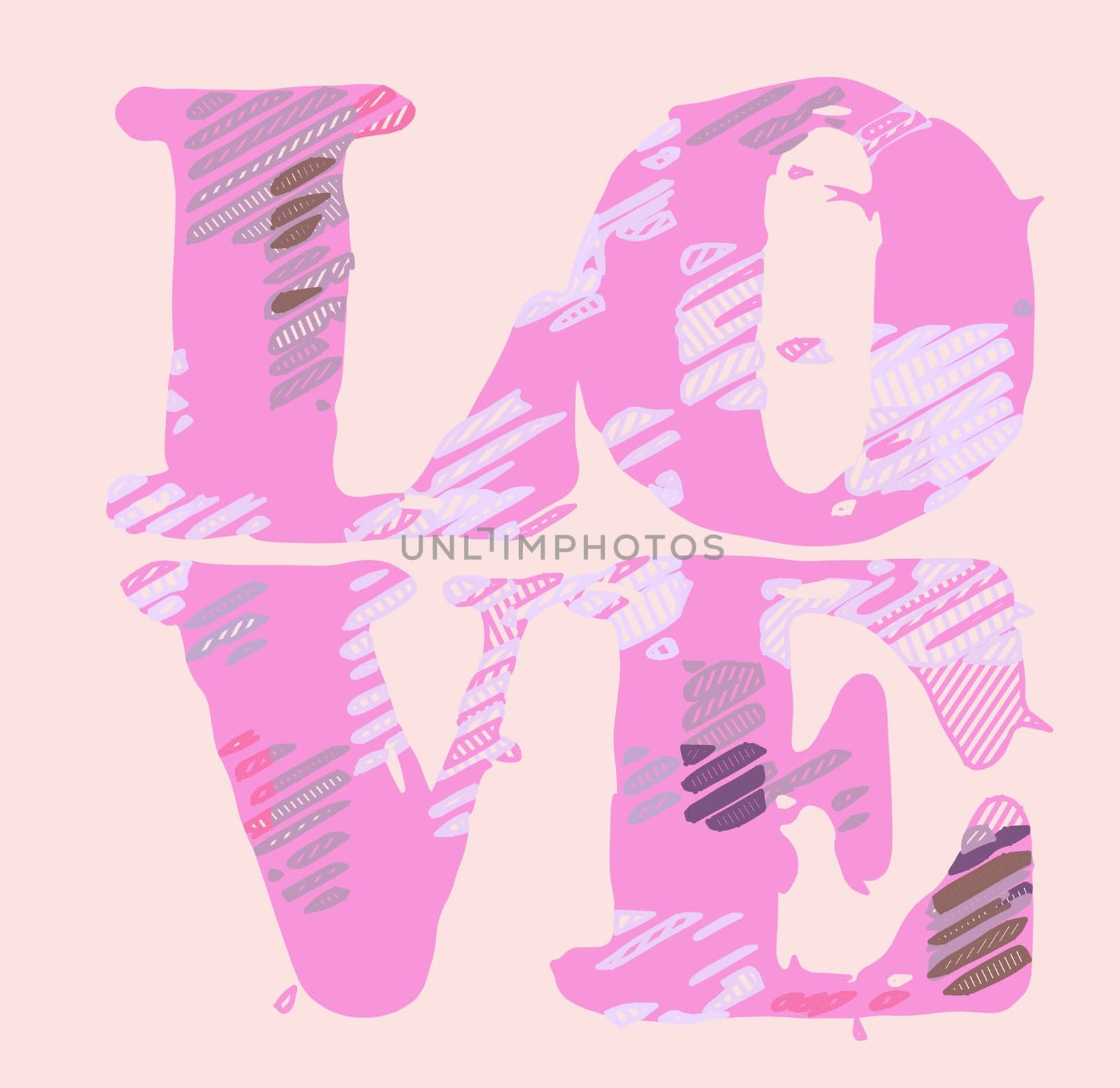 pink LOVE with pink background