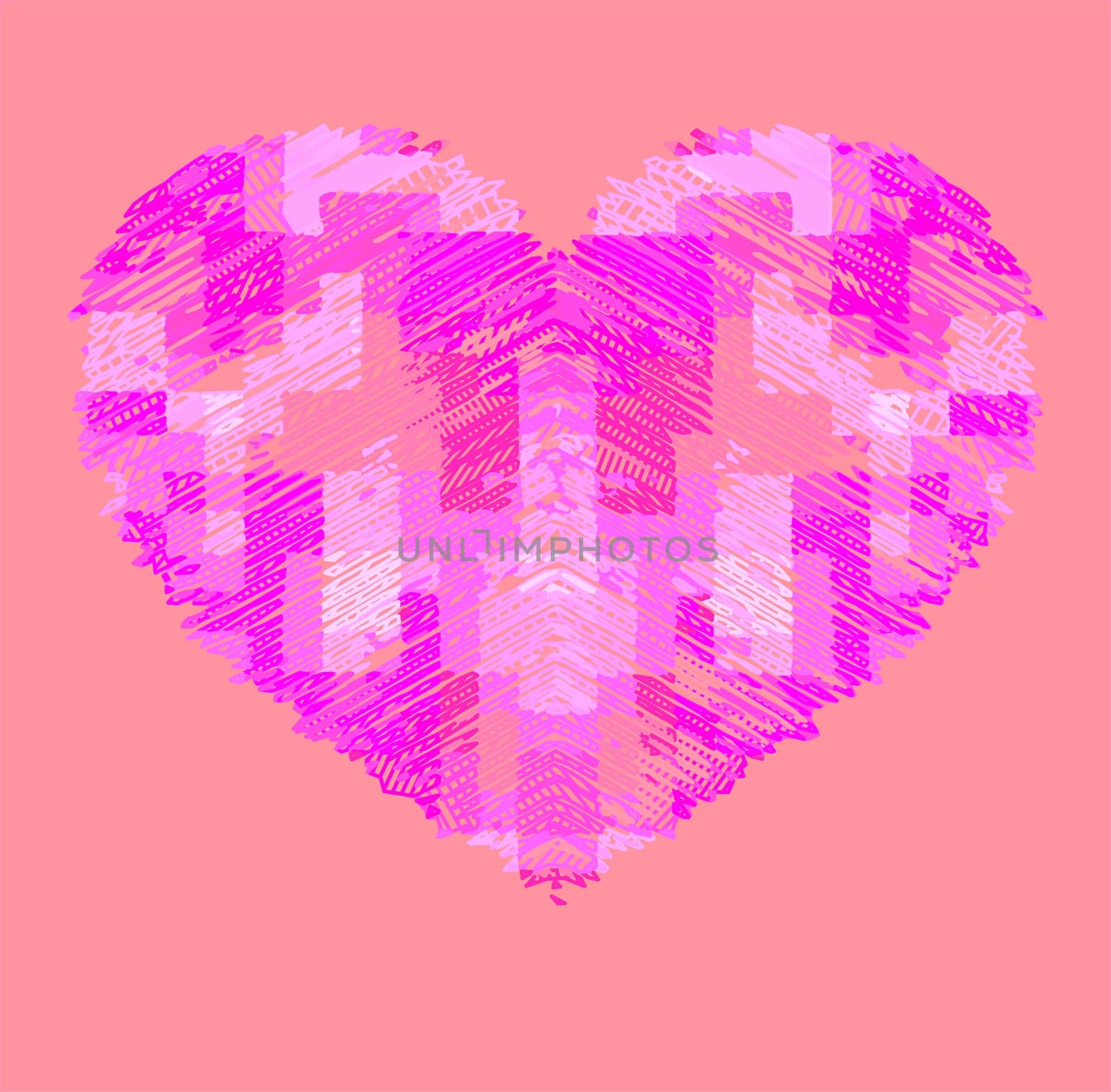 fresh drawing pink heart