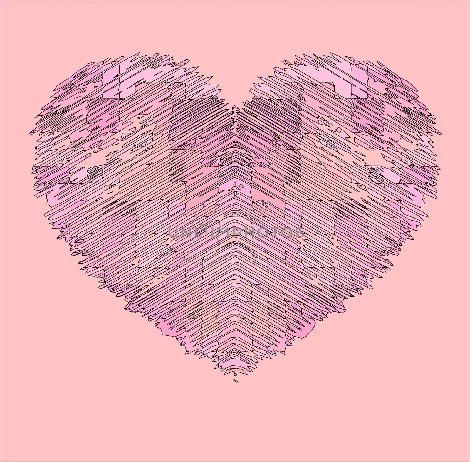 drawing pink heart shape