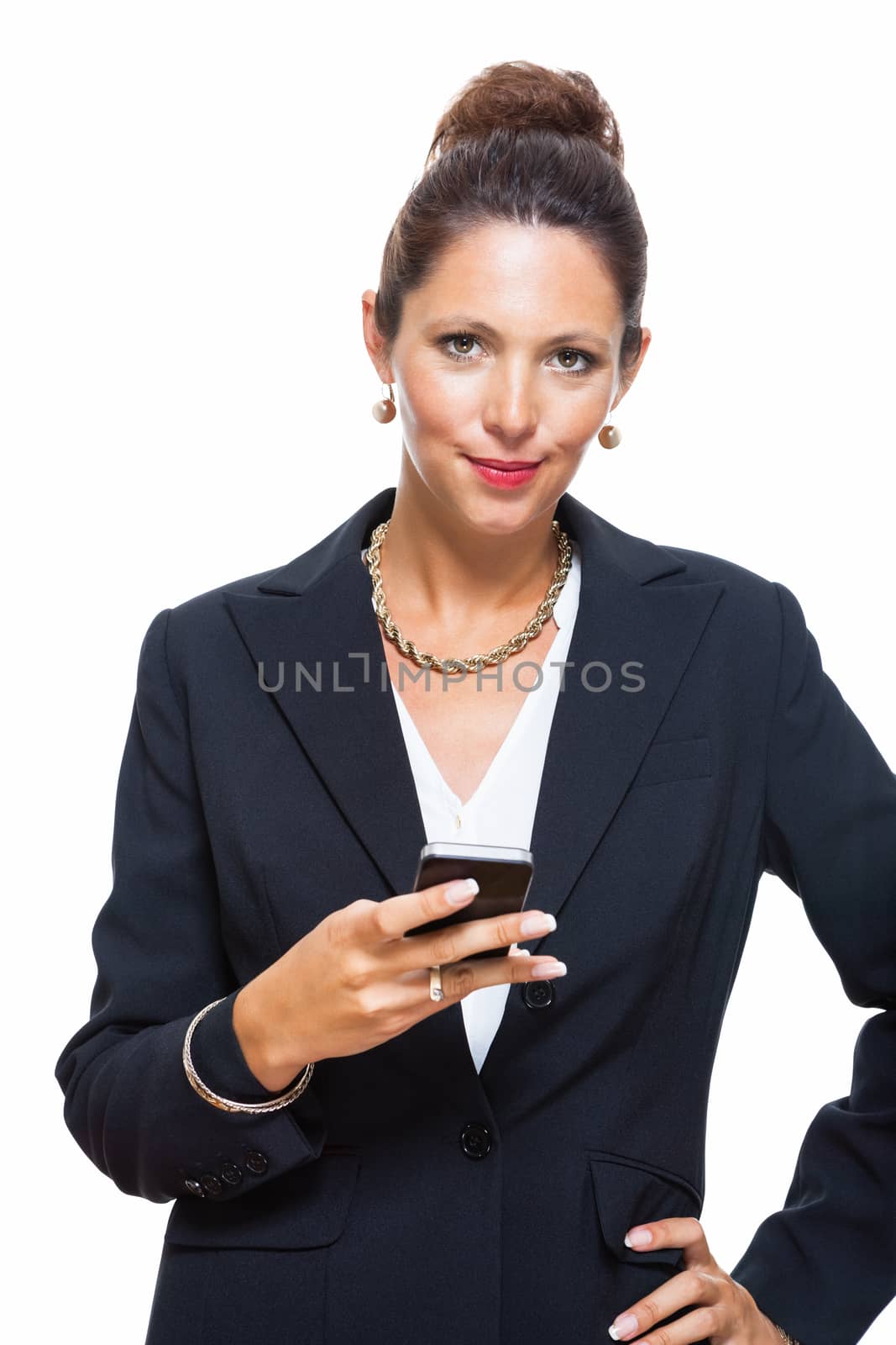 Businesswoman Calling Someone on Mobile Phone by juniart