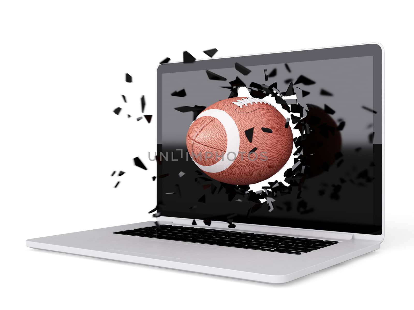 football destroy laptop