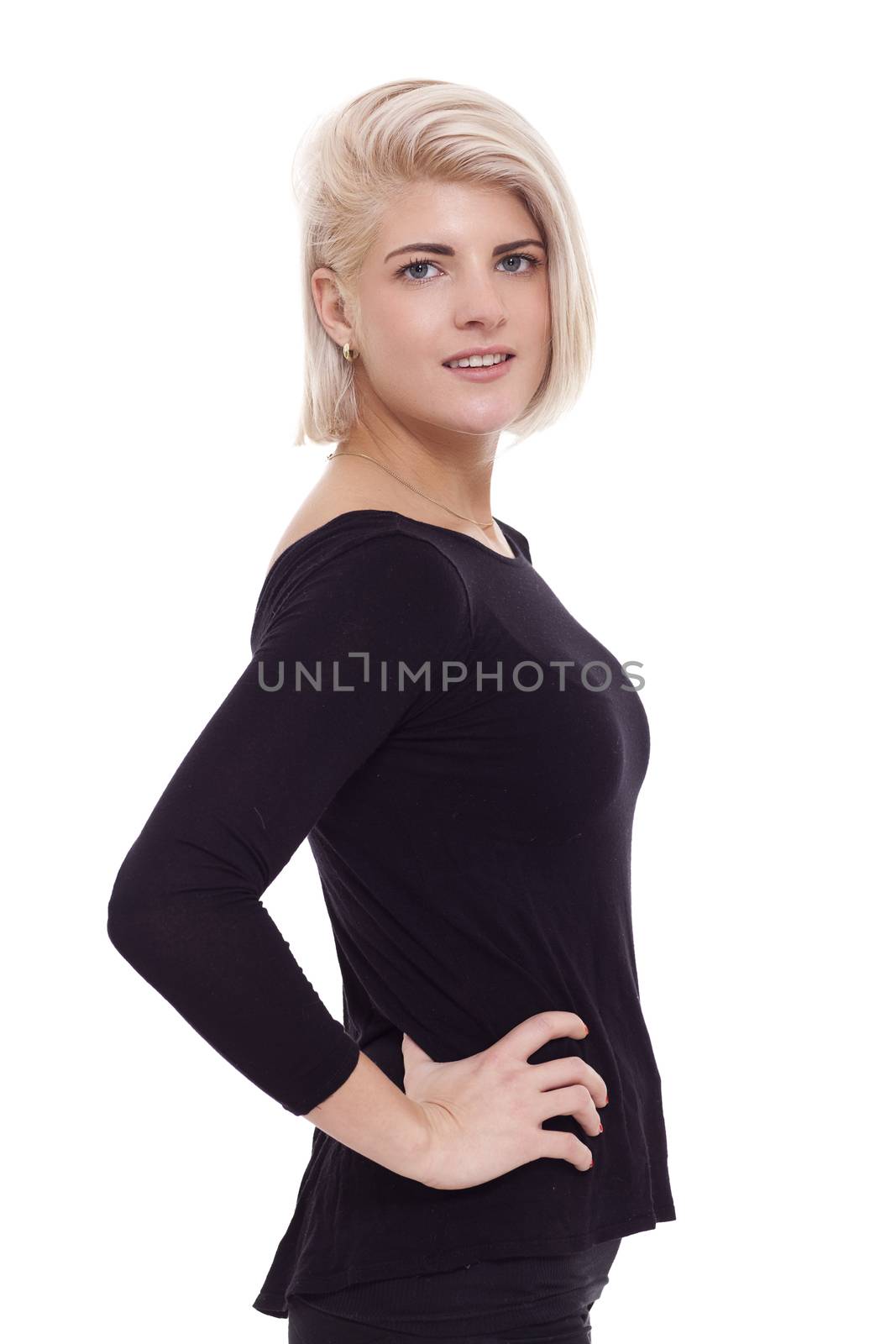 Pretty Woman Posing in Trendy Black Shirt by juniart