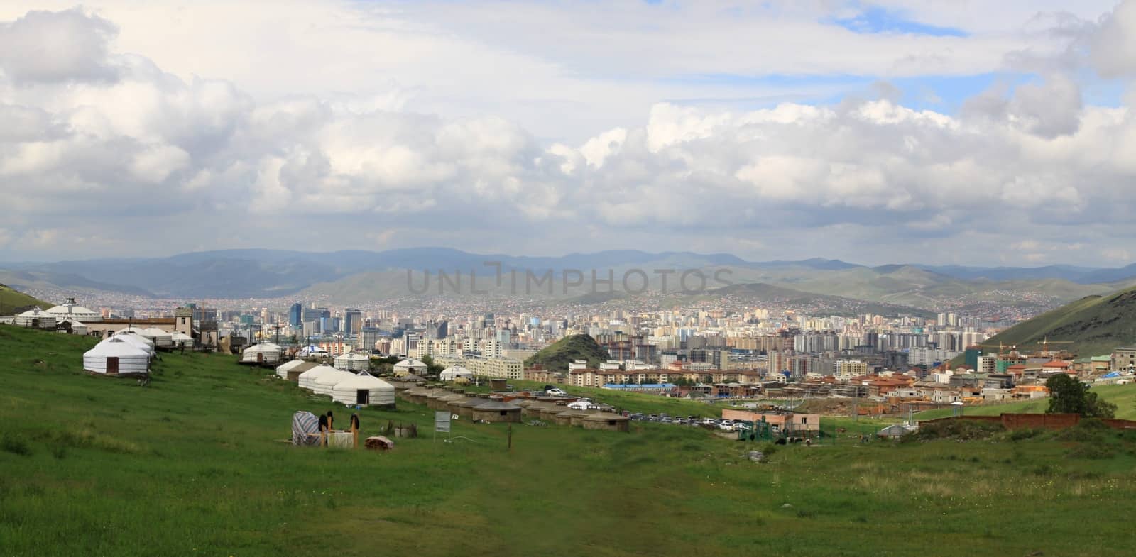 View on the Ullaanbaator from the nearest hill,Mongolia