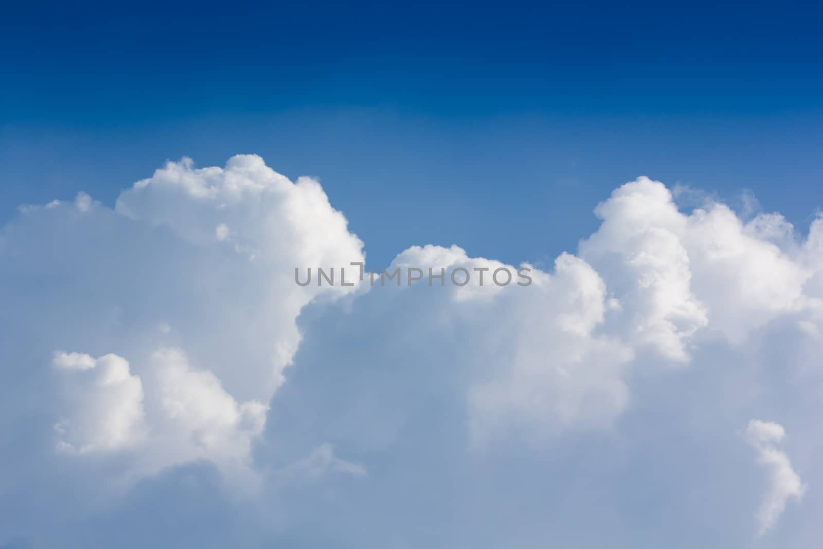 blue sky over cloud layer air view background only