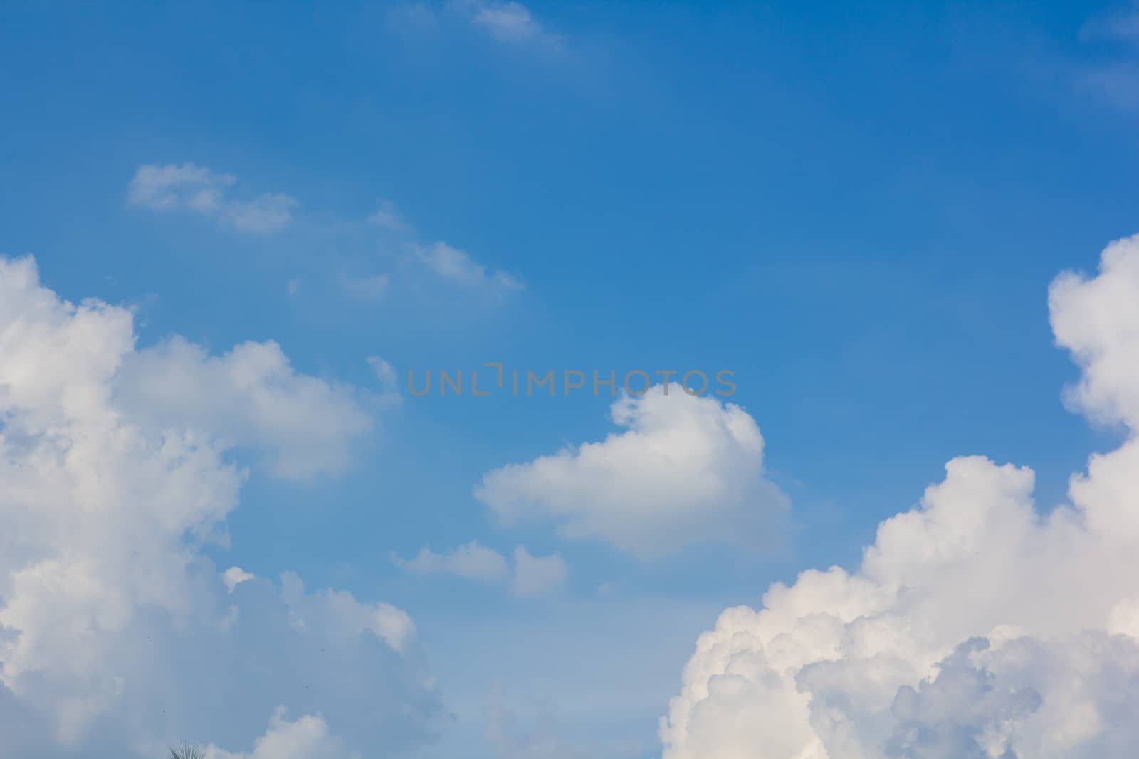 blue sky over cloud layer air view background only