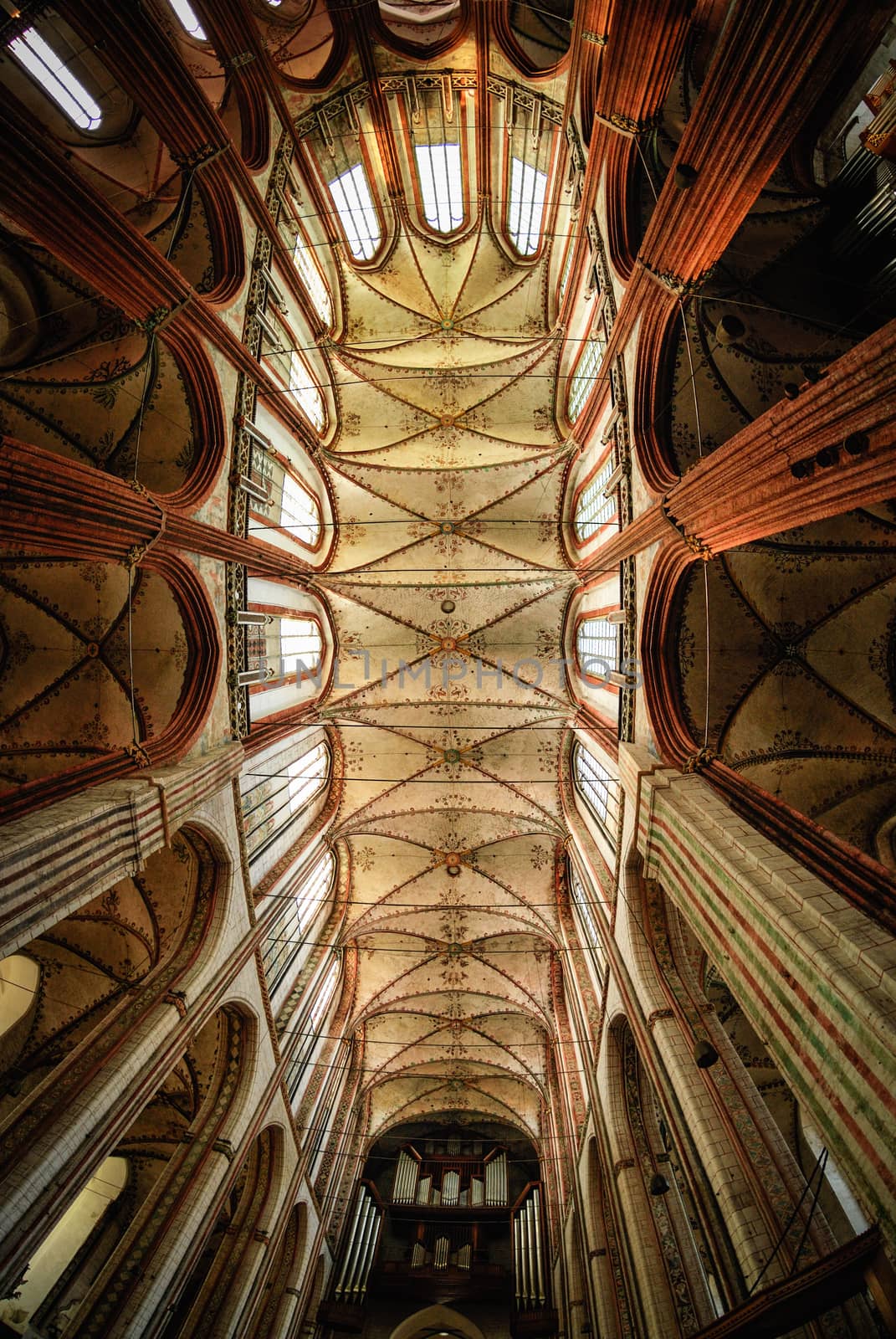 Gothic interior of the St.Mary Church, Lübeck