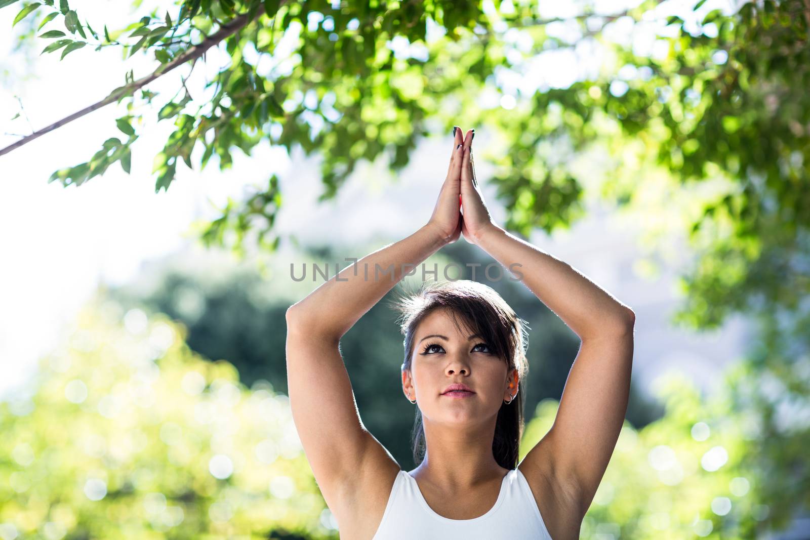 Peaceful athletic woman doing yoga  by Wavebreakmedia