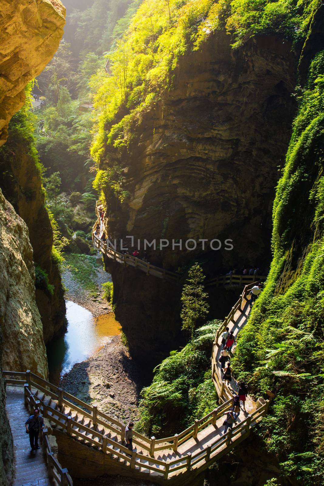 Longshuixia Fissure Gorge is natural place in Wulong county, southwest of China Chongqing city.