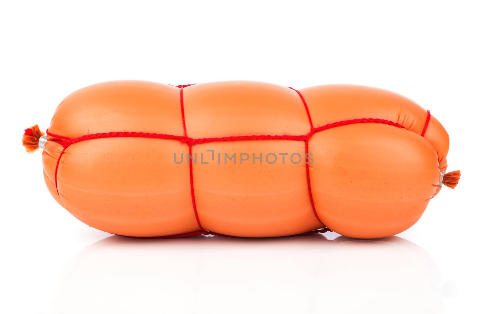 sausage isolated on white background by motorolka