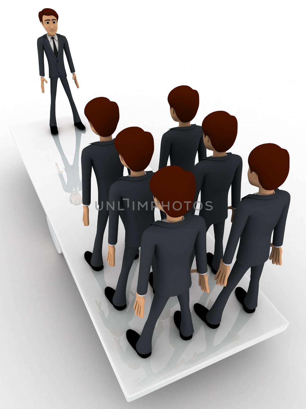 3d business man standing on seasaw to create balance concept by touchmenithin@gmail.com
