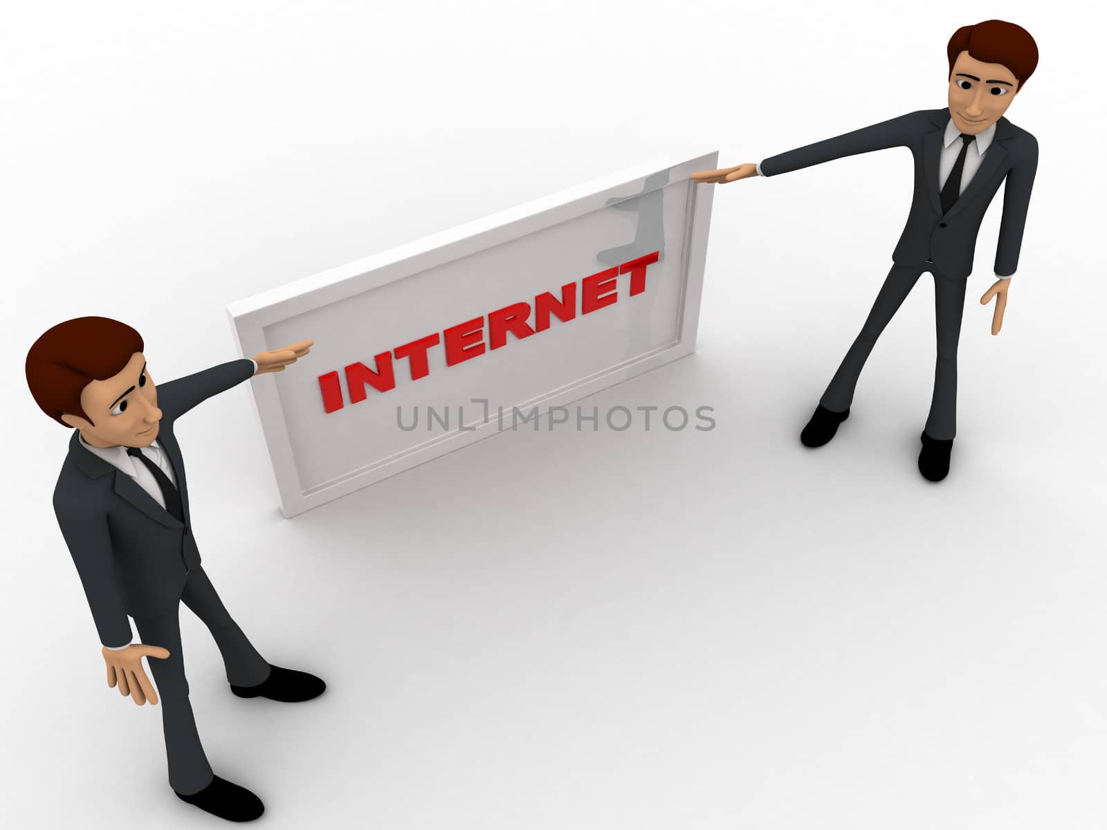 3d man with internet board concept by touchmenithin@gmail.com