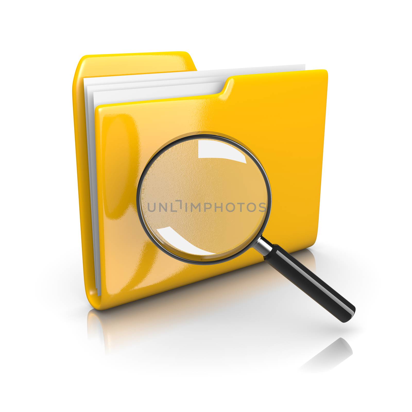 Yellow Document Folder with Magnifier by make