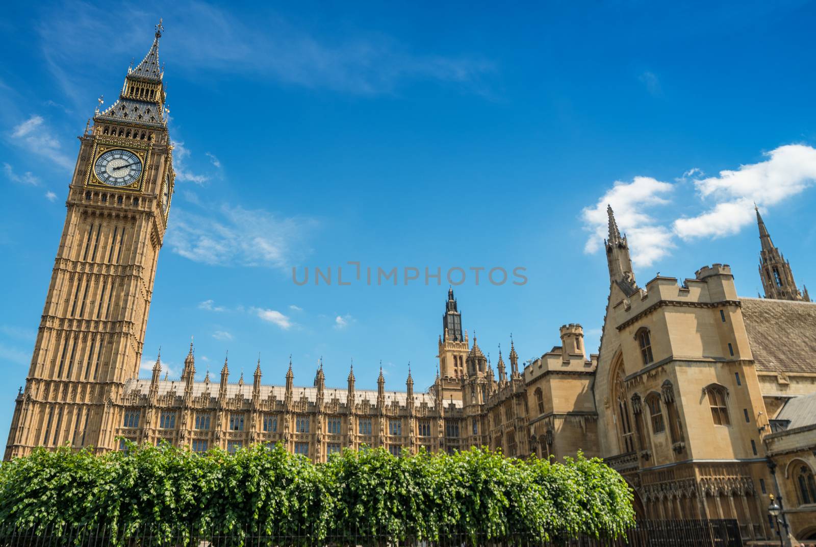 Big Ben and palace of Westminster on a beautiful summer day by jovannig