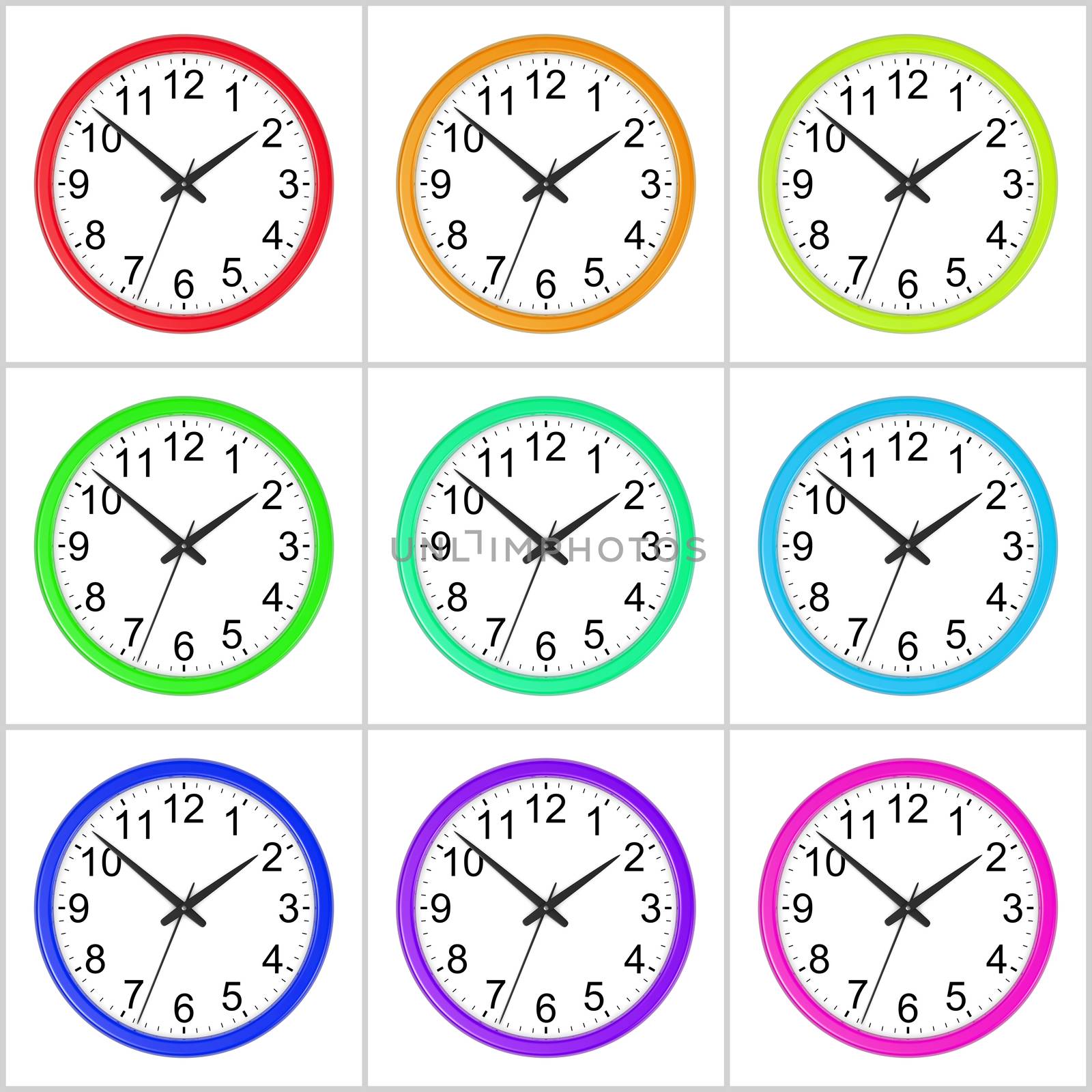 Isolated Clock Colorful Collection by make