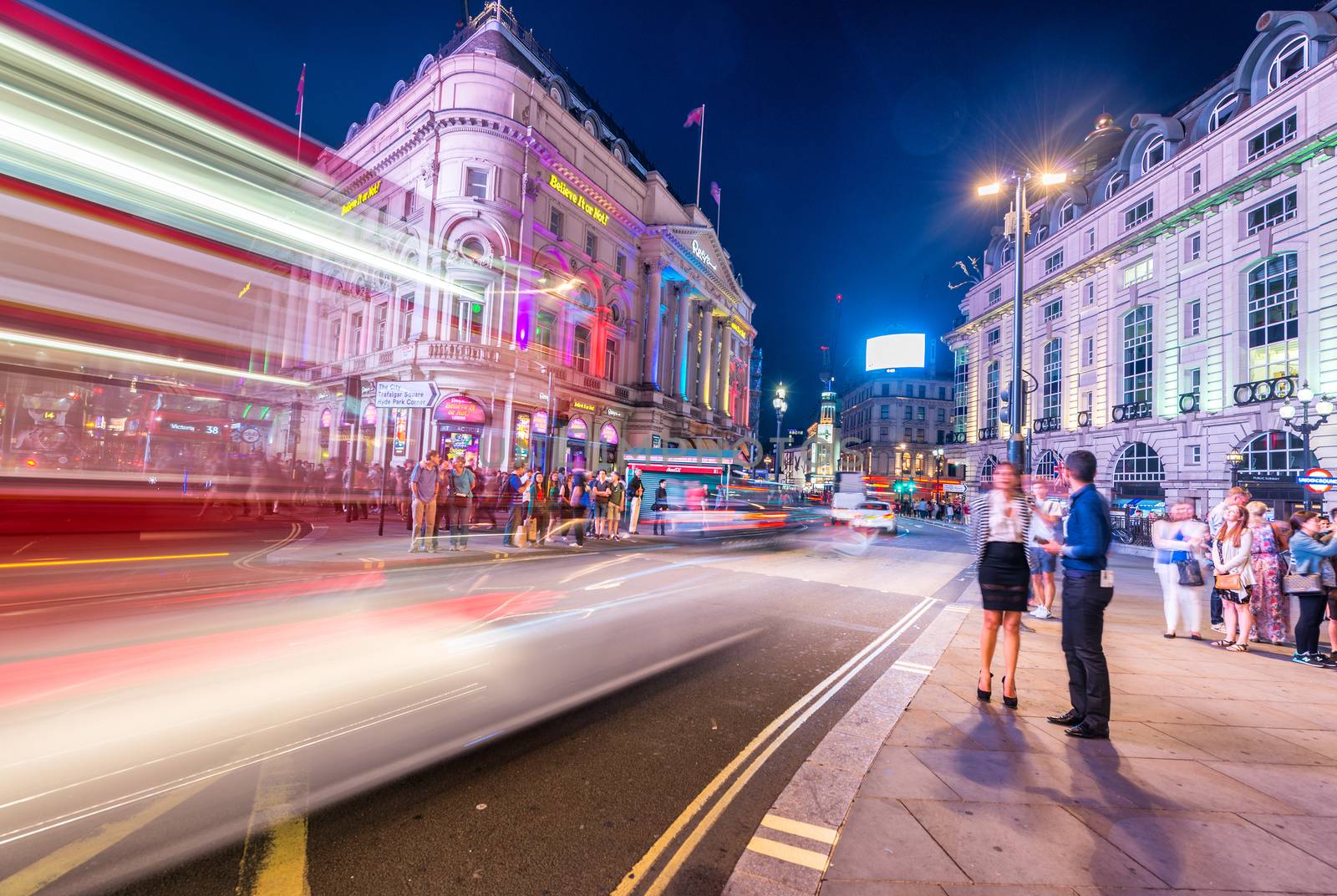 LONDON - JUNE 16, 2015: Traffic in Piccadilly Circus area. Picca by jovannig