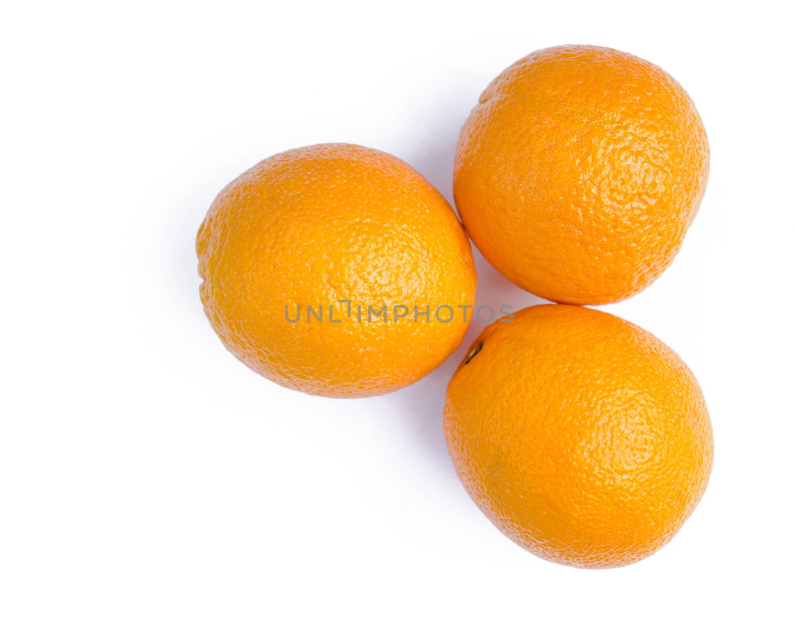 Orange fruit on white background.