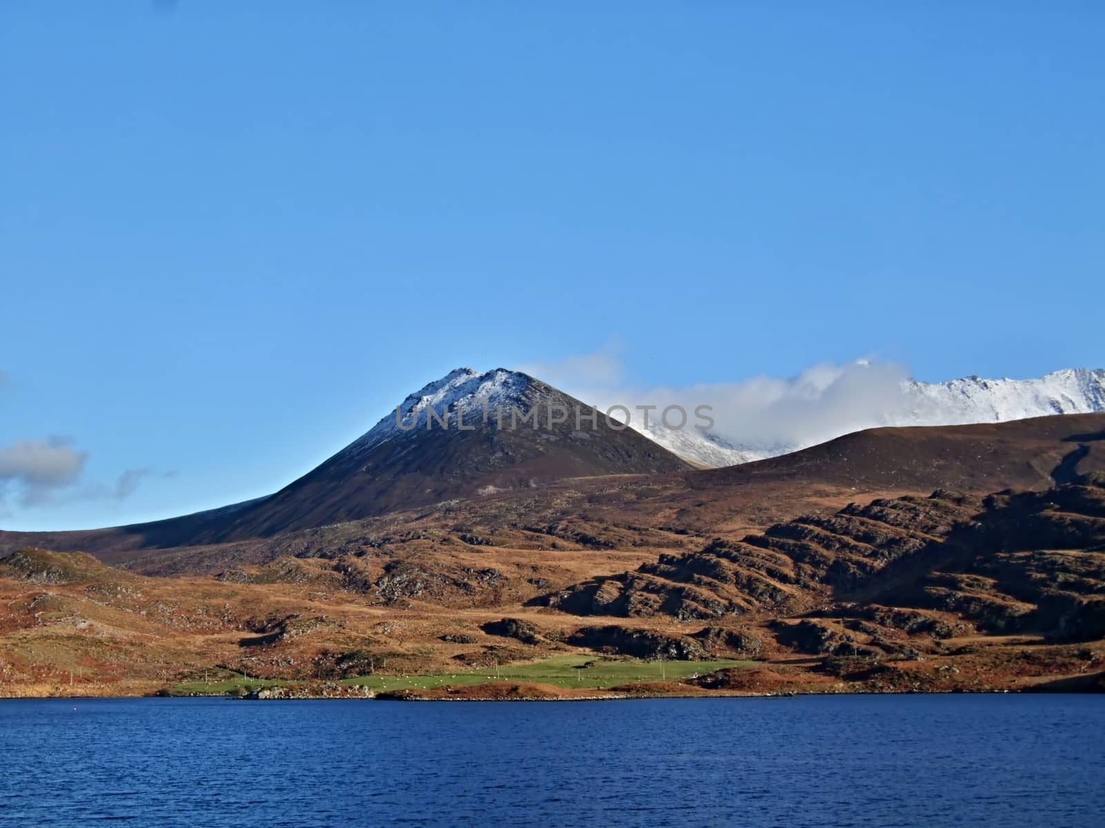 Lough Acoose lake under Carrauntoohil, Irelands highest mountain.