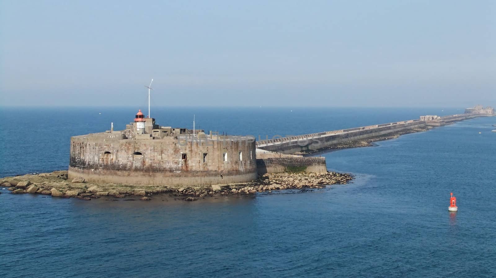Fort de l'Ouest, Cherbourg Harbour a harbour in France, is believed to be the second largest artificial harbour in the world.
