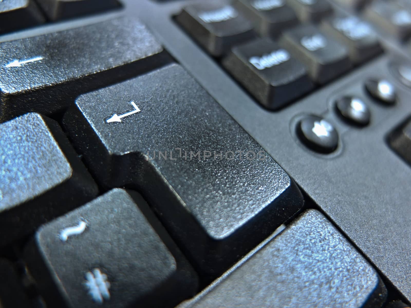 Large Enter button on the keyboard closeup