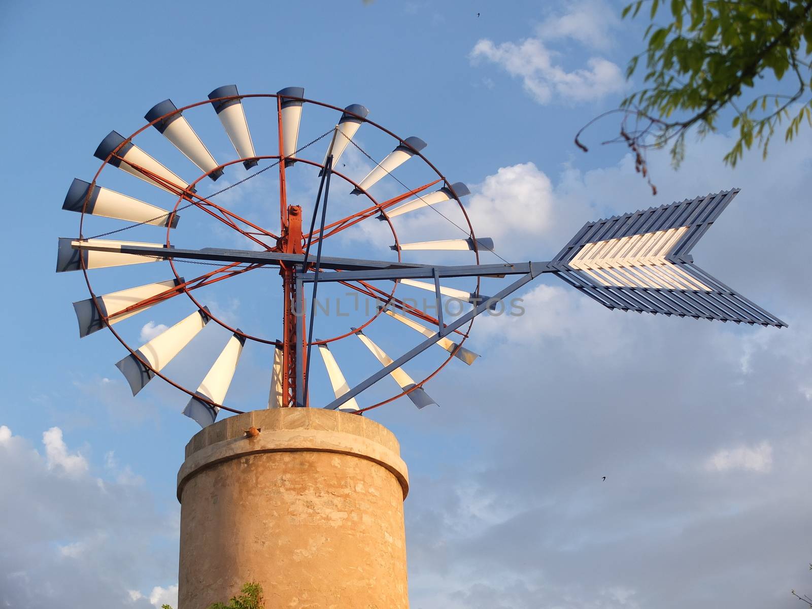 One of  theTypical windmill in the island of Majorca, Spain.