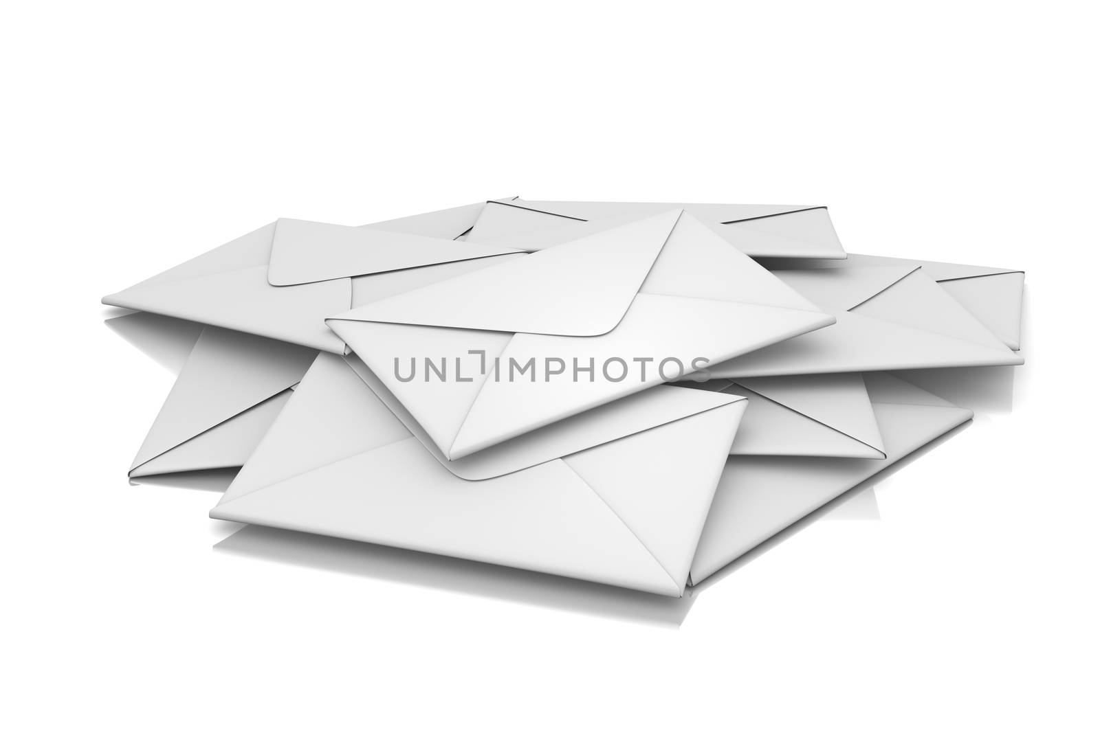 Letters Heap 3D Illustration on White Background