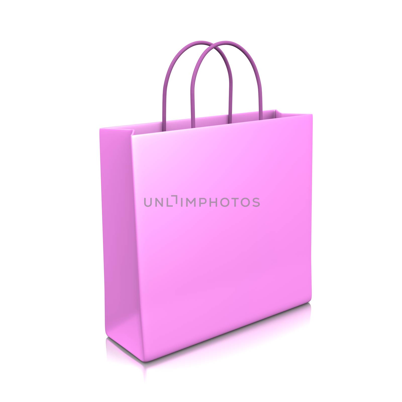 Pink Shopping Bag Isolated on White Background 3D Illustration