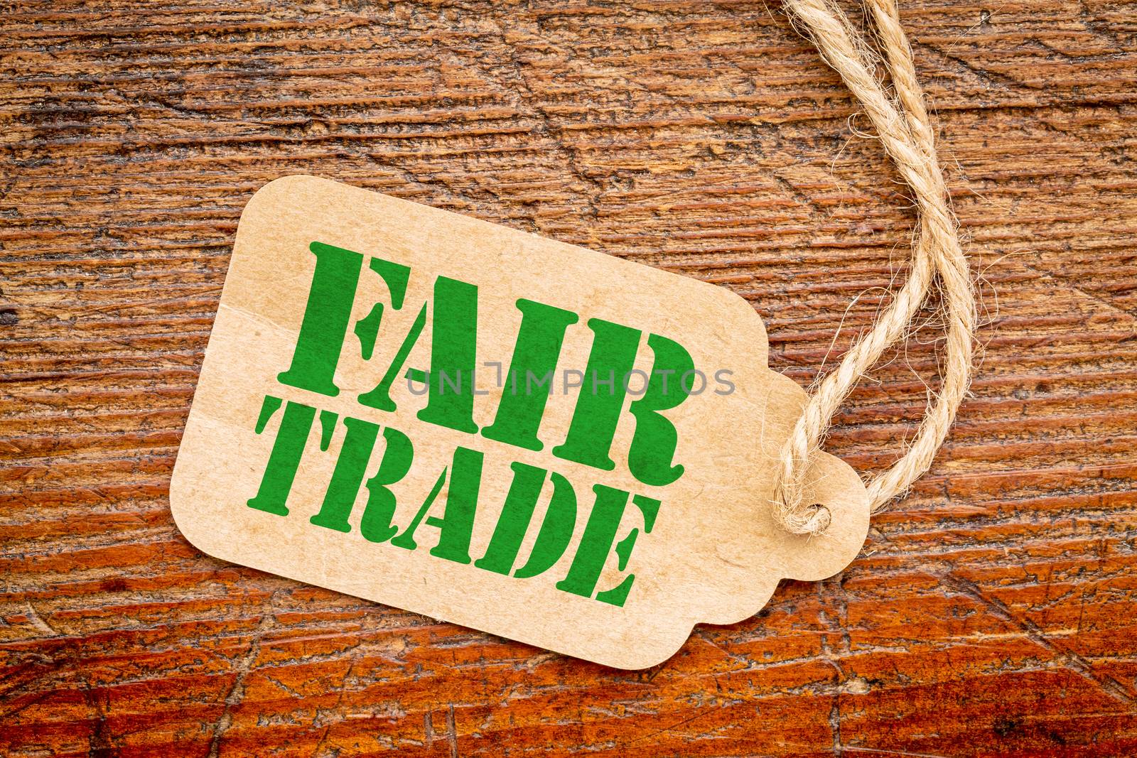 fair trade sign  on a price tag by PixelsAway