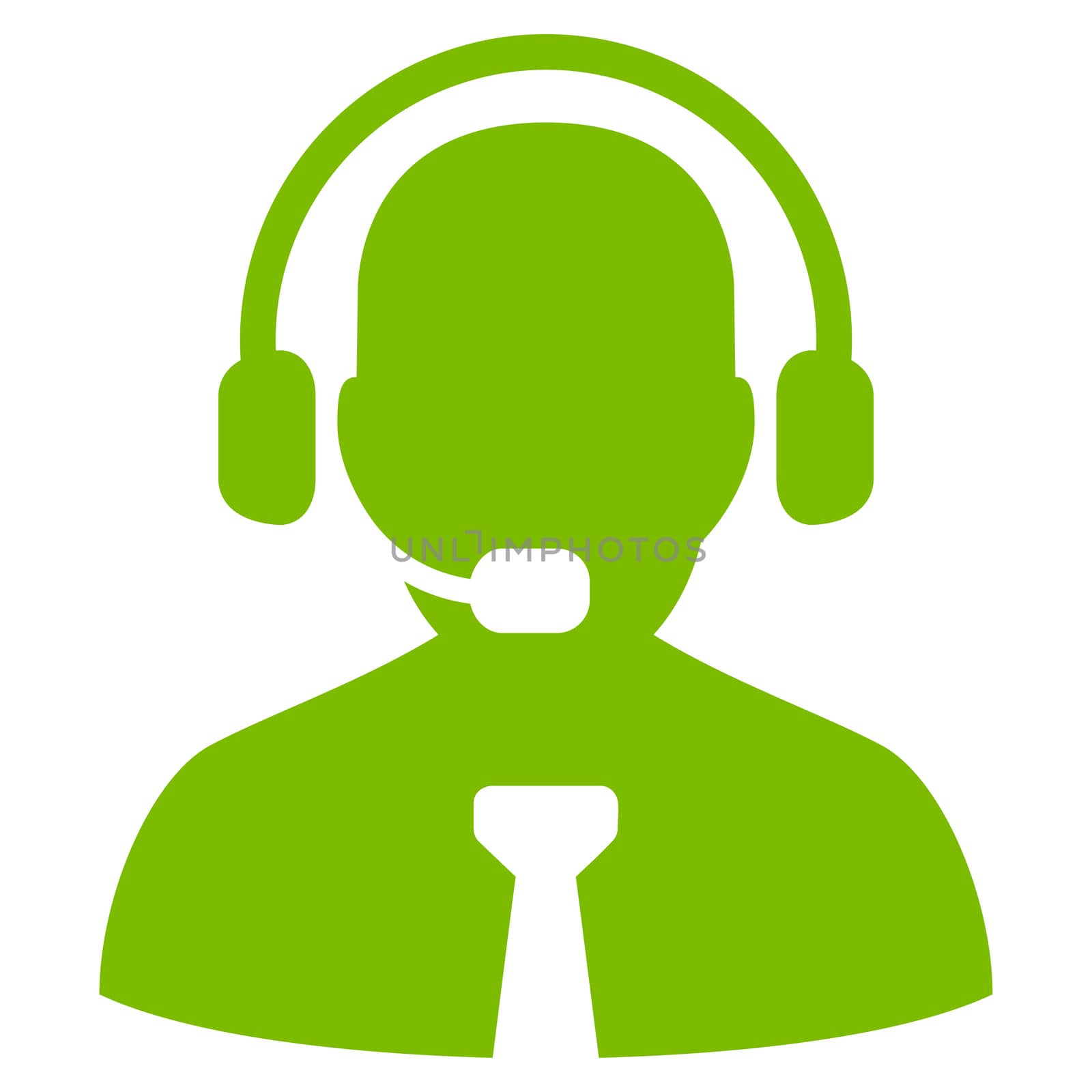 Support chat icon. Glyph style is flat symbol, eco green color, rounded angles, white background.