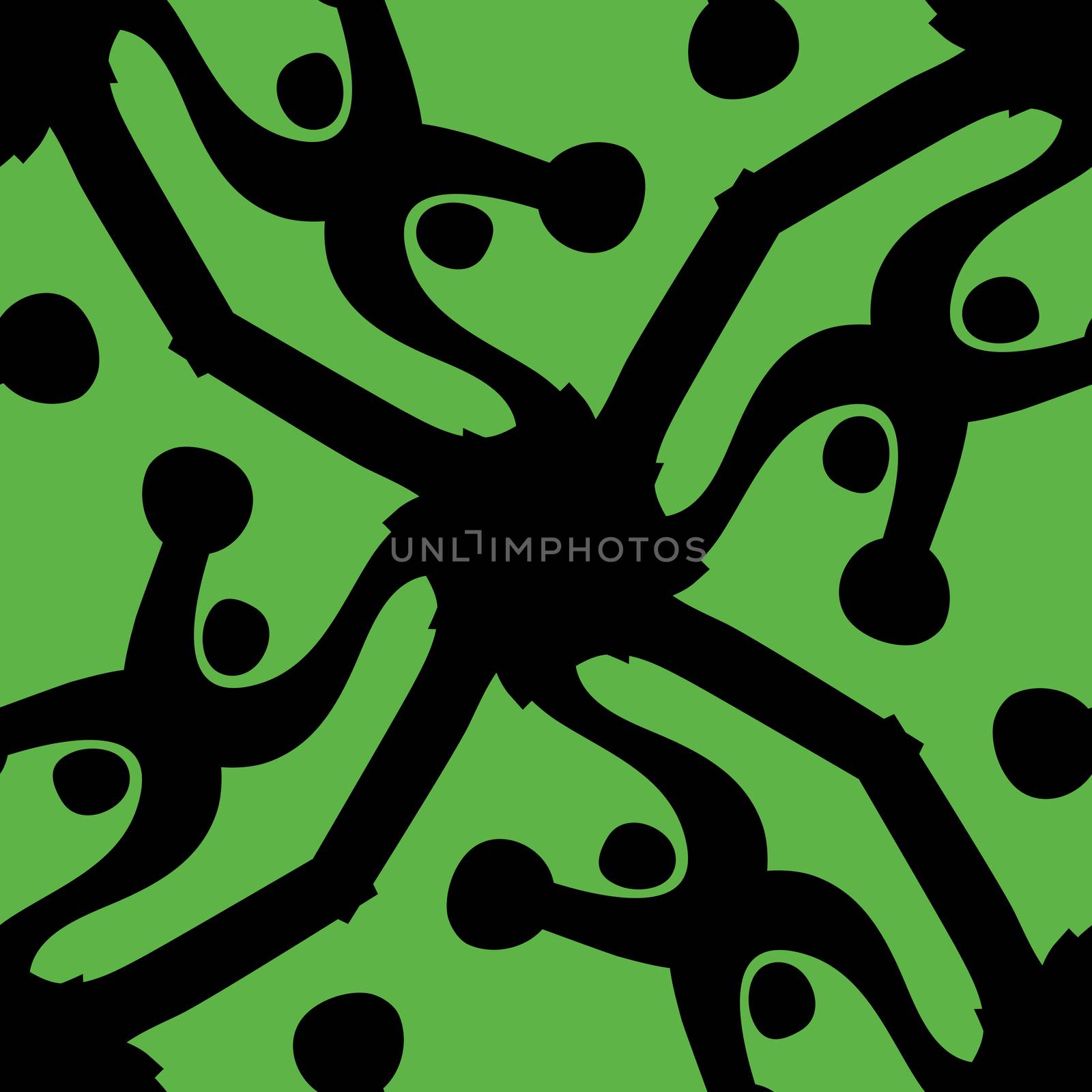Green background pattern of abstract circuit shapes