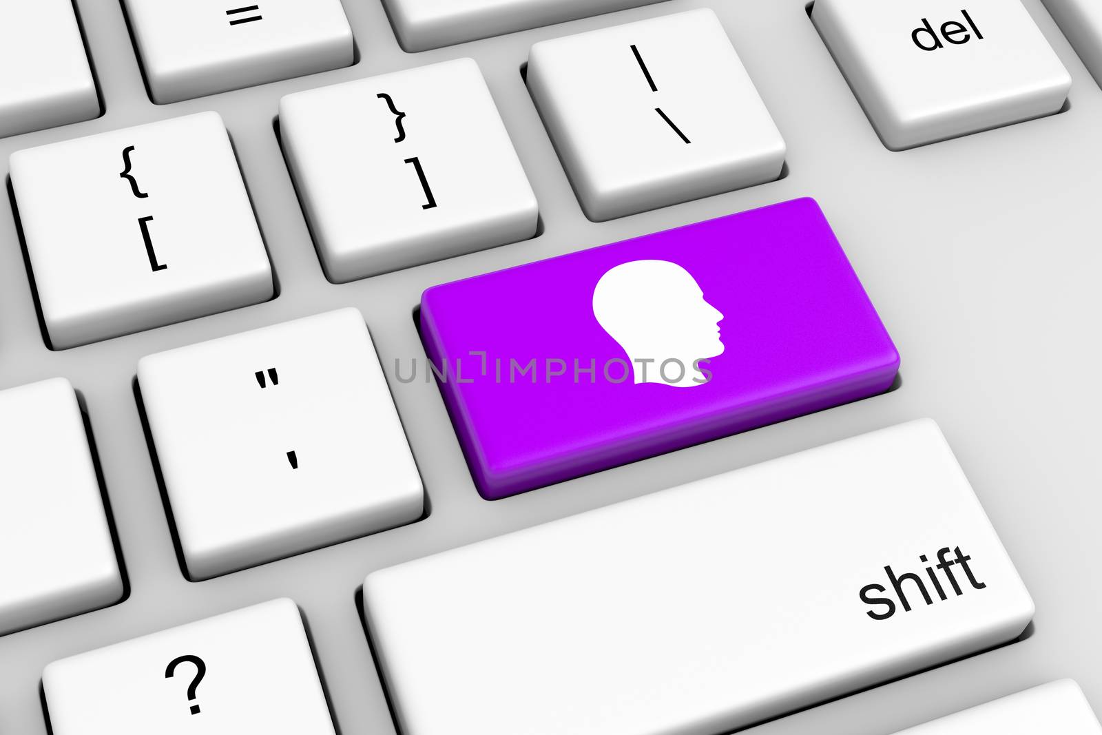 Computer Keyboard with Personal Profile Button Illustration