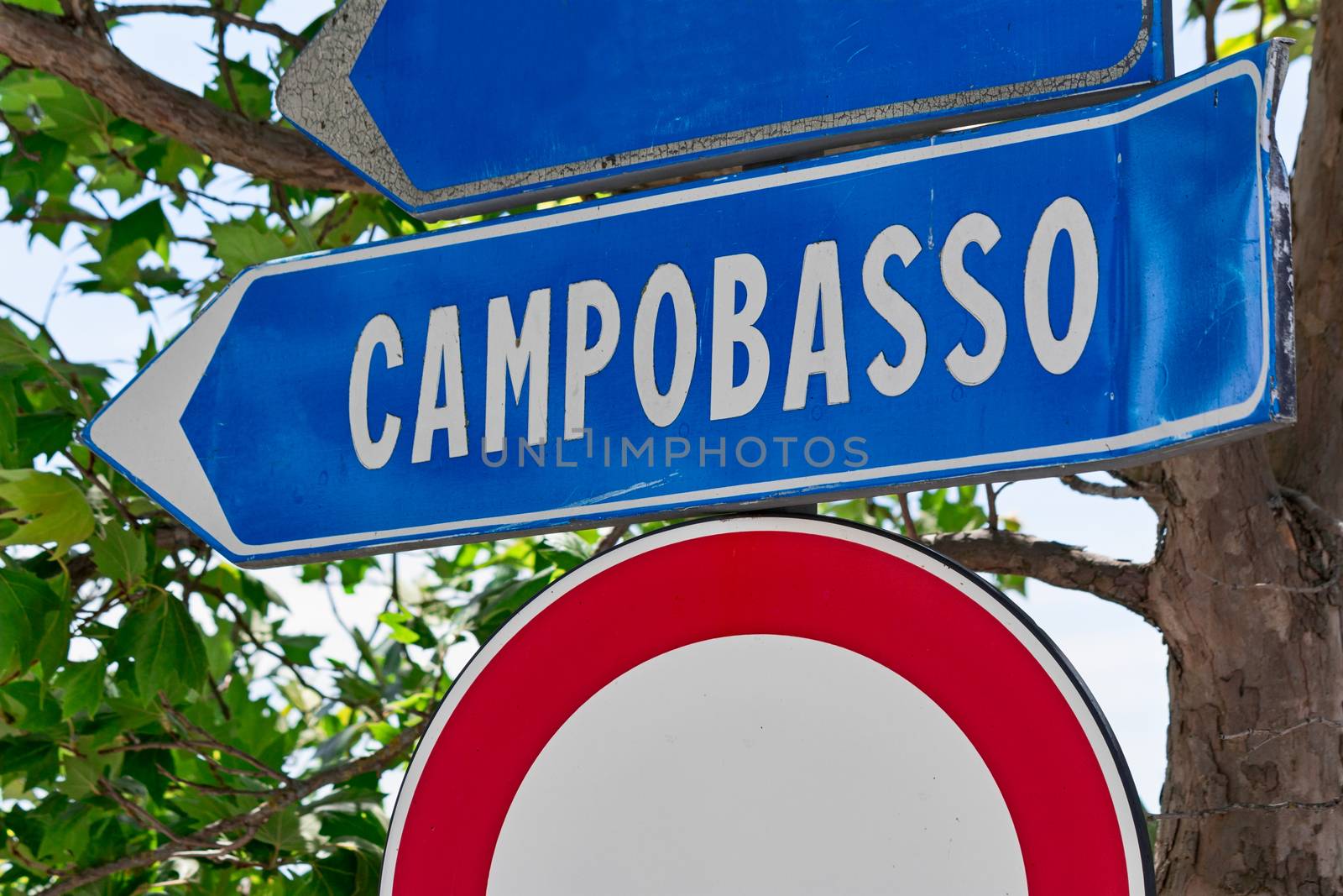 sign road of a italian city