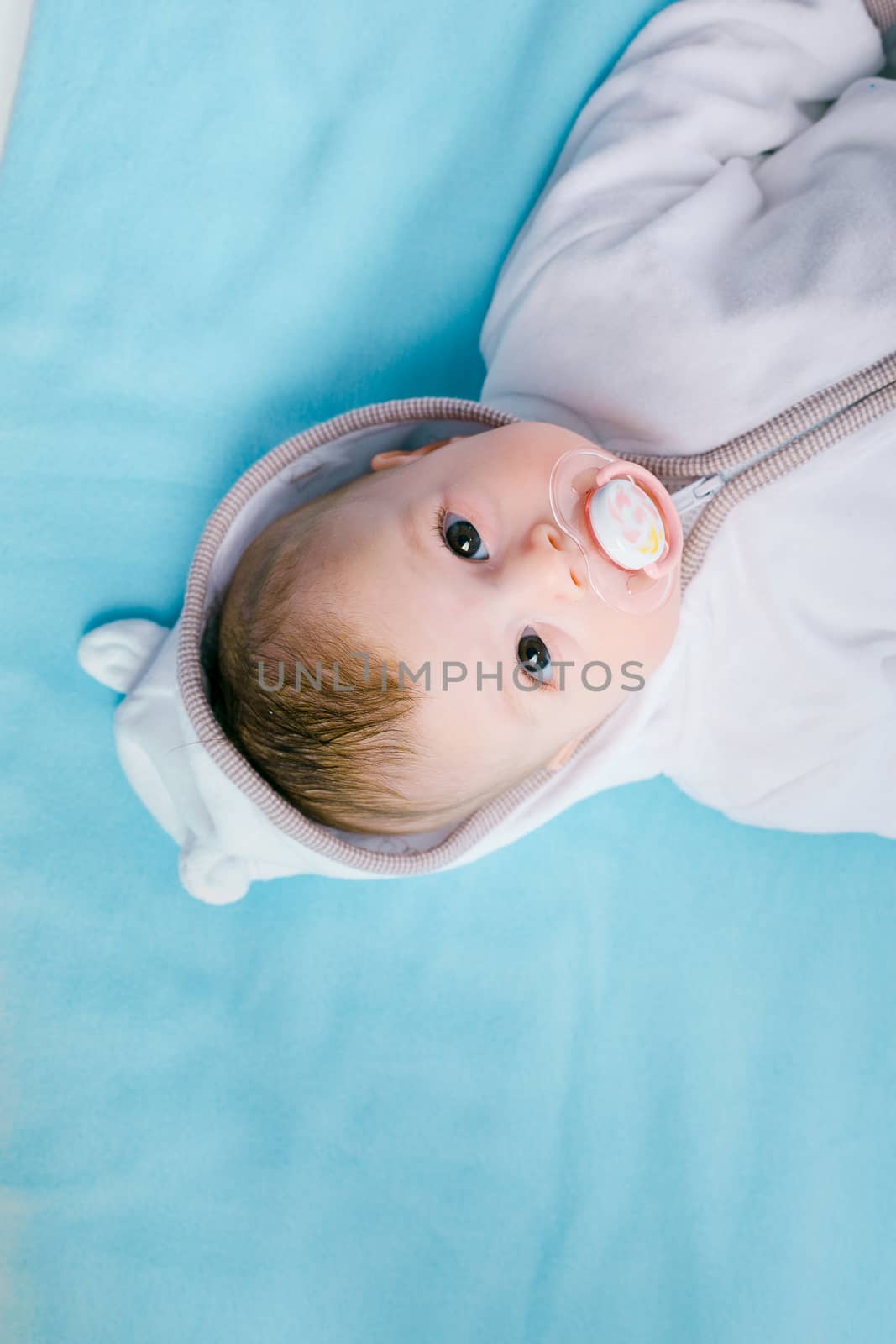Baby on a blue blanket by pzRomashka