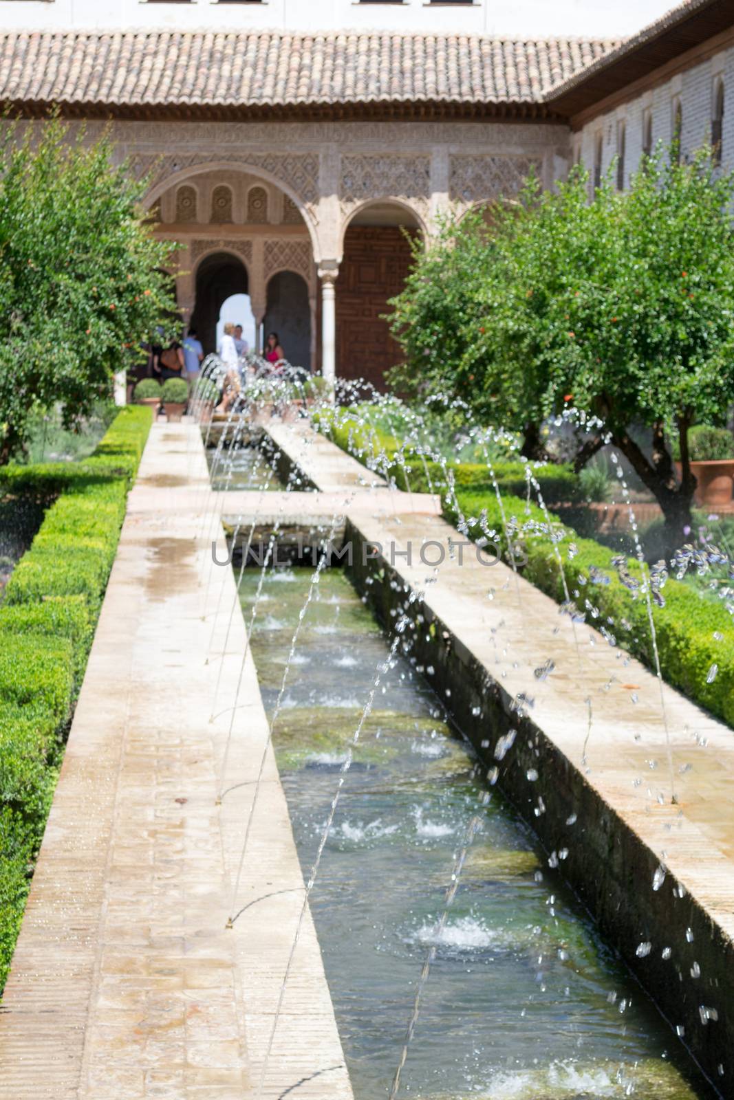 Alhambra palace located in Granada (Spain) is a master pice of the Islamic/Muslim Architecture in Europe